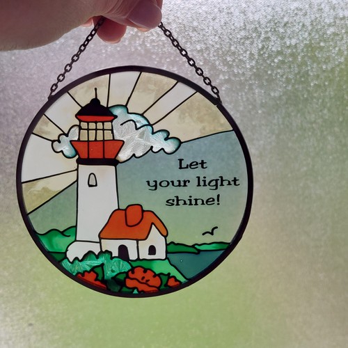 Lighthouse suncatcher stained - suncatcher,