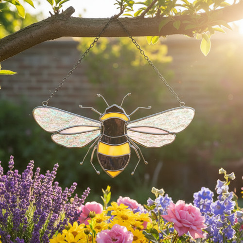 Handmade stained glass bee - handmade,
