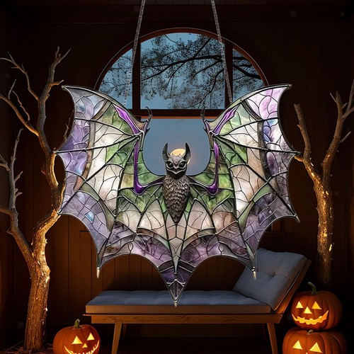 Bat stained glass window - bat,