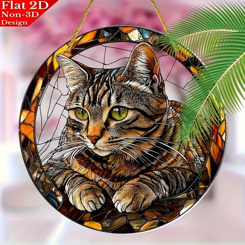 Lovely tabby cat - tabby, suncatcher