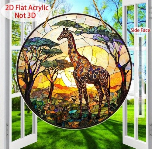 Giraffe suncatcher stained - suncatcher,