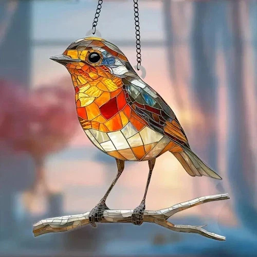 Large robin bird twig - large, on
