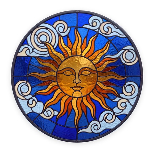 Sun face stained - face,