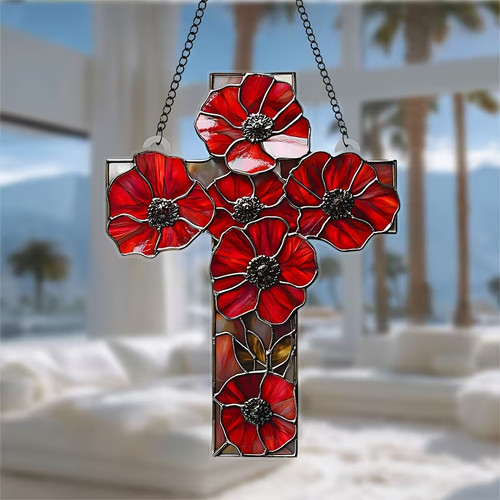 Poppy cross acrylic - cross,