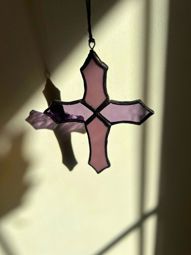Handmade stained glass cross - stained,