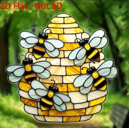 Buzzy bee hive - buzzy, suncatcher