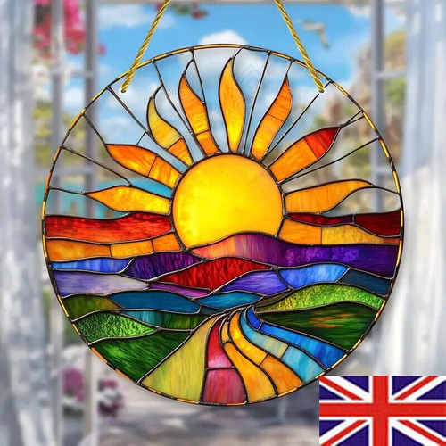 Stained glass rainbow - glass, window