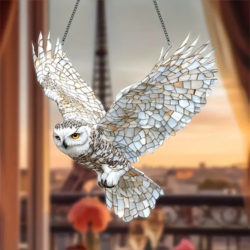 Flying owl shaped suncatcher - flying,