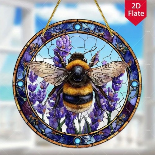 Bee lavender suncatcher - &,
