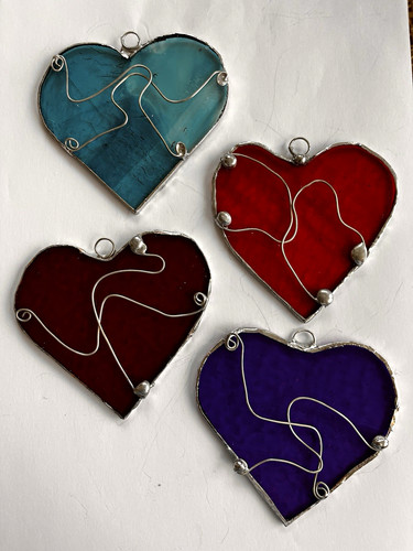 Stained glass heart suncatcher - heart,