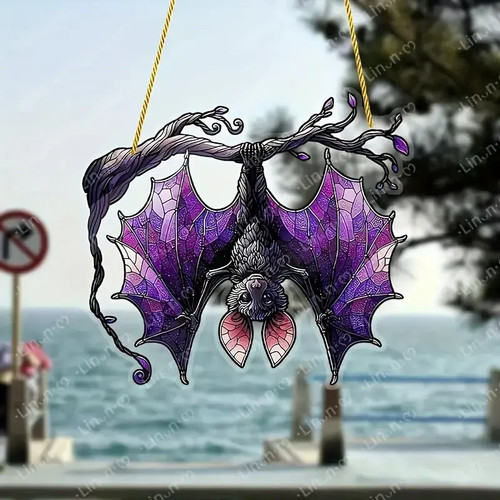 Purple bat hanging ornament - hanging,