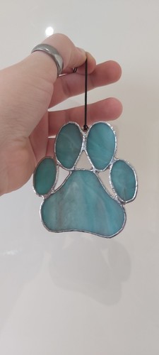 Paw stained glass suncatcher - glass,