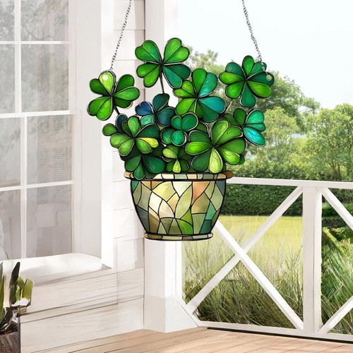 Clover flowers pot suncatcher - clover,