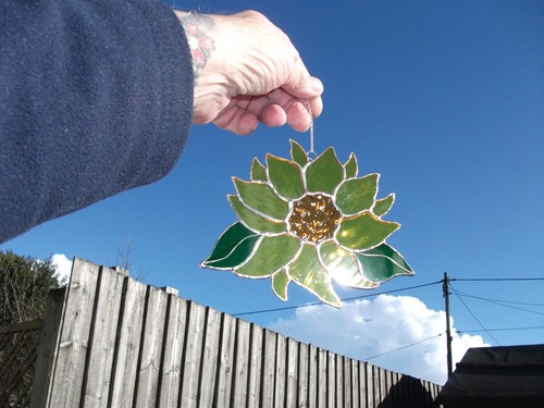 Stained glass sun flower - glass, sun-flower