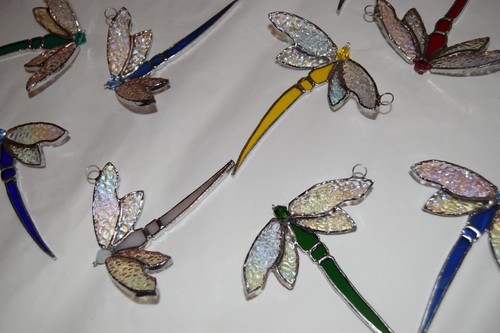 Dragonfly stained glass - x, dragonfly's