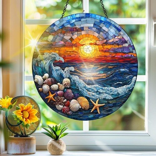 Colourful sun and seashells - colourful,