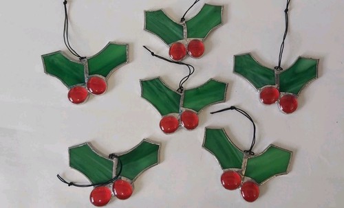 Holly stained glass suncatcher - holly,