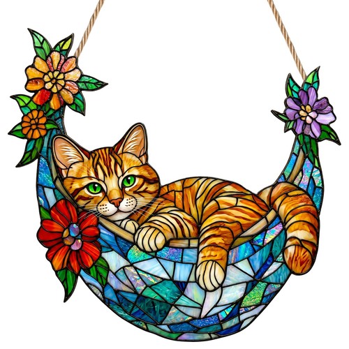 Hammock cat sun catcher 87x - cat, catcher,