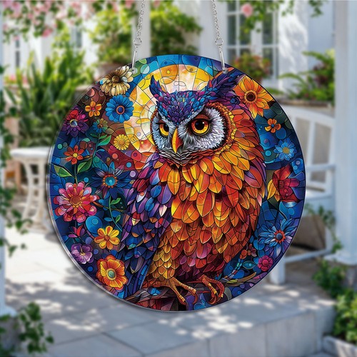 Mystic owl suncatcher stained - mystic,