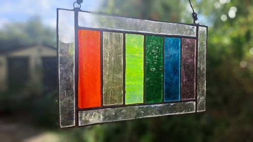Rainbow stained glass - , piece