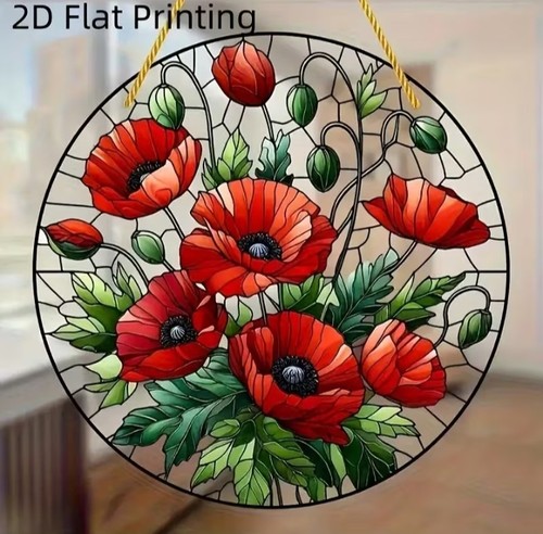 Poppies flowers suncatcher - poppies,