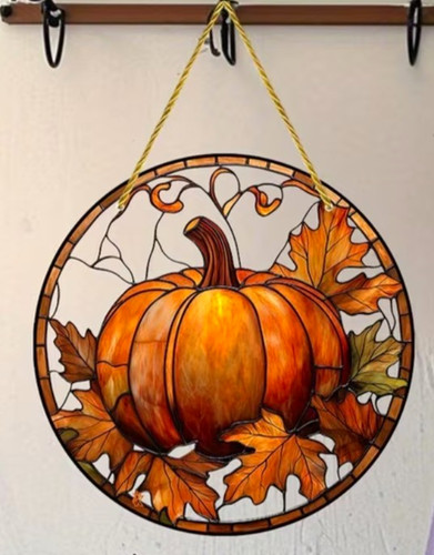 Stained glass pumpkin - stained,