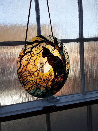 Black cat suncatcher - cat, acrylic