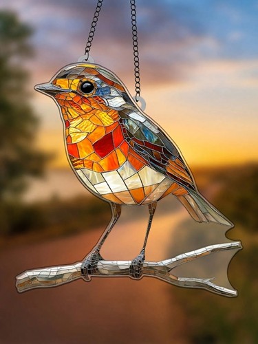 Large robin bird - bird, twig