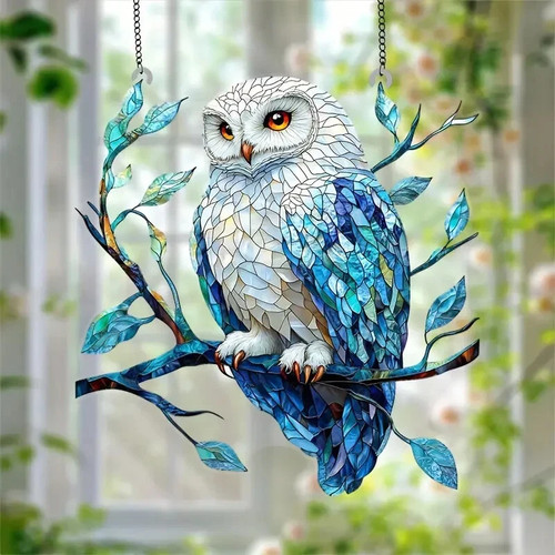 Snowy owl blue - snowy,