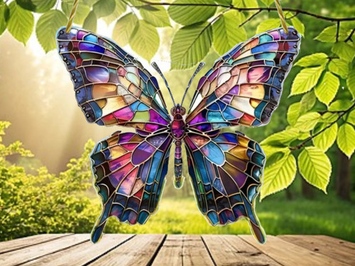 Butterfly suncatcher stained - butterfly,