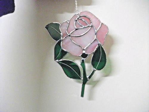 Stained glass wispy pink - stained,