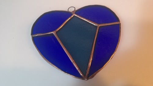Real stained glass blue gem - glass,