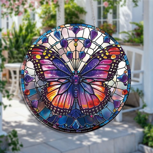 Purple butterfly suncatcher - purple,