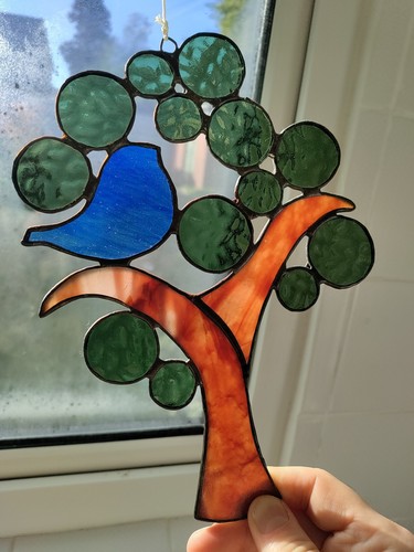Stained glass suncatcher - glass,