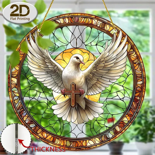 White dove holding - white, cross