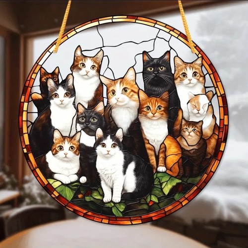 Group cats suncatcher - group,