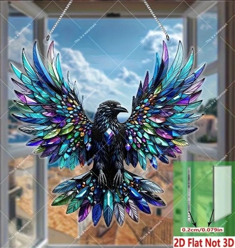 Vibrant crow suncatcher - vibrant,