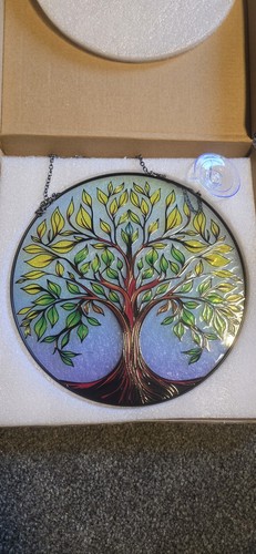 Stained glass tree life - stained, of