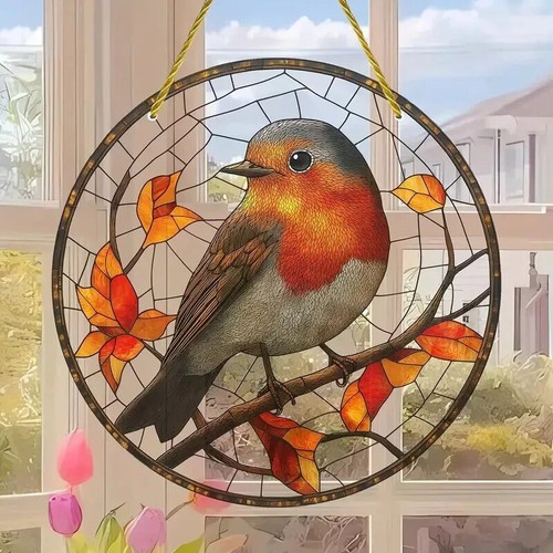Large robin suncatcher stain - robin,