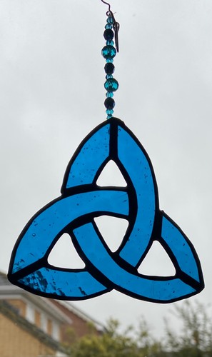 Dark turquoise stained - , glass
