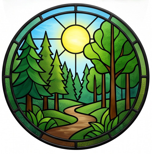 Stained glass window - glass, cling